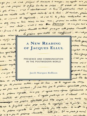 cover image of A New Reading of Jacques Ellul